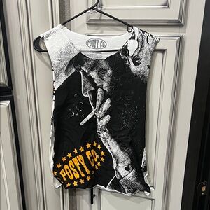 Posty Co Black and White Graphic Tank Top